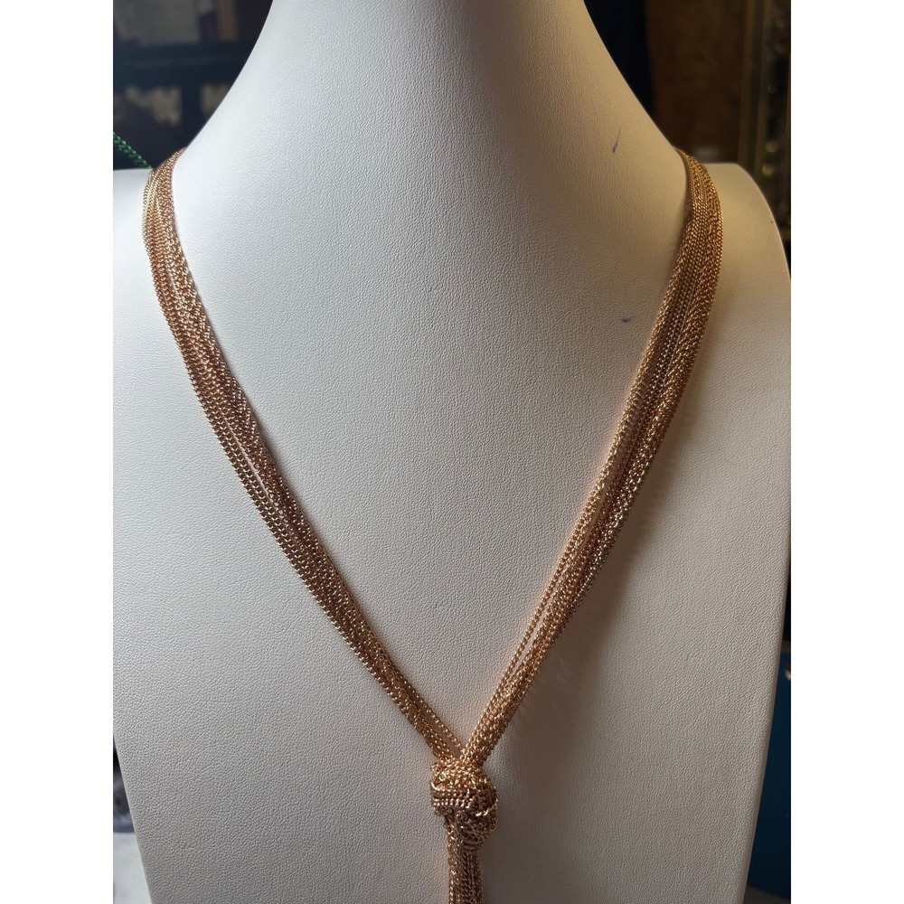 #15. Rose gold-tone multi-strand chain Necklace - Picture 4 of 7